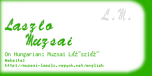 laszlo muzsai business card